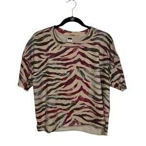 Women's Tan,Burgundy & Grey Soft Lounge/Sleep Top Size: Small